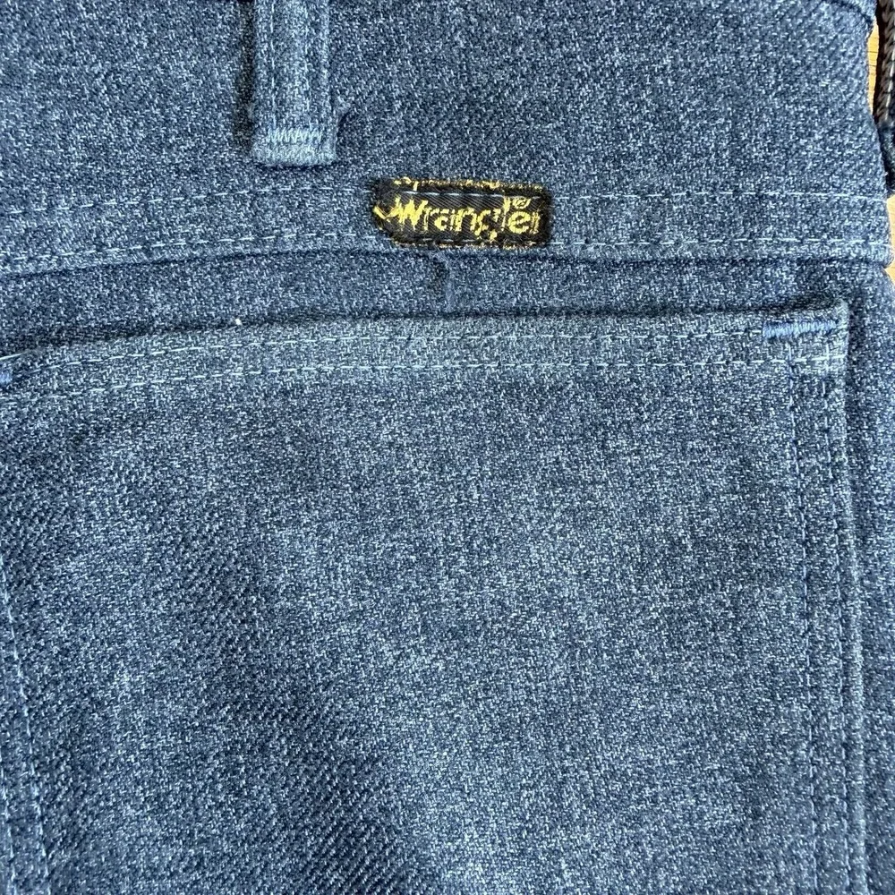 3x Vintage Wrangler Wrancher Dress Jeans Polyester 82HU Heather Blue Gray 33x30